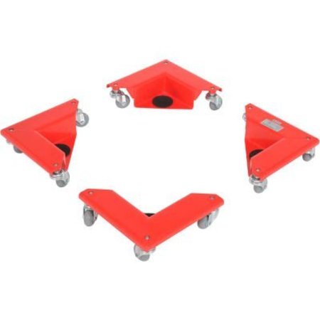 VESTIL Corner Mover Dolly Steel - 300 Lb. Capacity Each (4 Pack) CMD-S-300-4PK